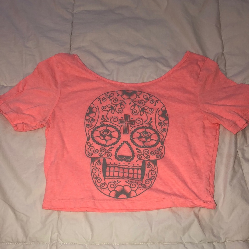 Coral Skull crop top